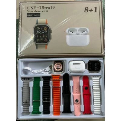 Ultra 19 Series 10 Smart Watch and Air pod Pro with 8 Strap